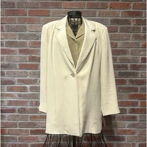Moda Seta by Sandra King Size Large 100% Silk Khaki Top and Blazer